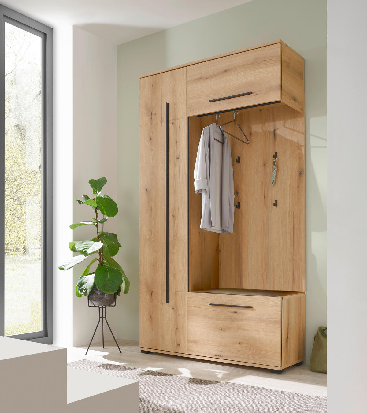 GARDEROBE  in 111/201/39 cm  - Eichefarben, MODERN, Holzwerkstoff (111/201/39cm) - MID.YOU