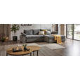 ECKSOFA in Flachgewebe Grau  294/173 cm  - Chromfarben/Weiß, Design, Kunststoff/Textil (294/173cm) - Carryhome