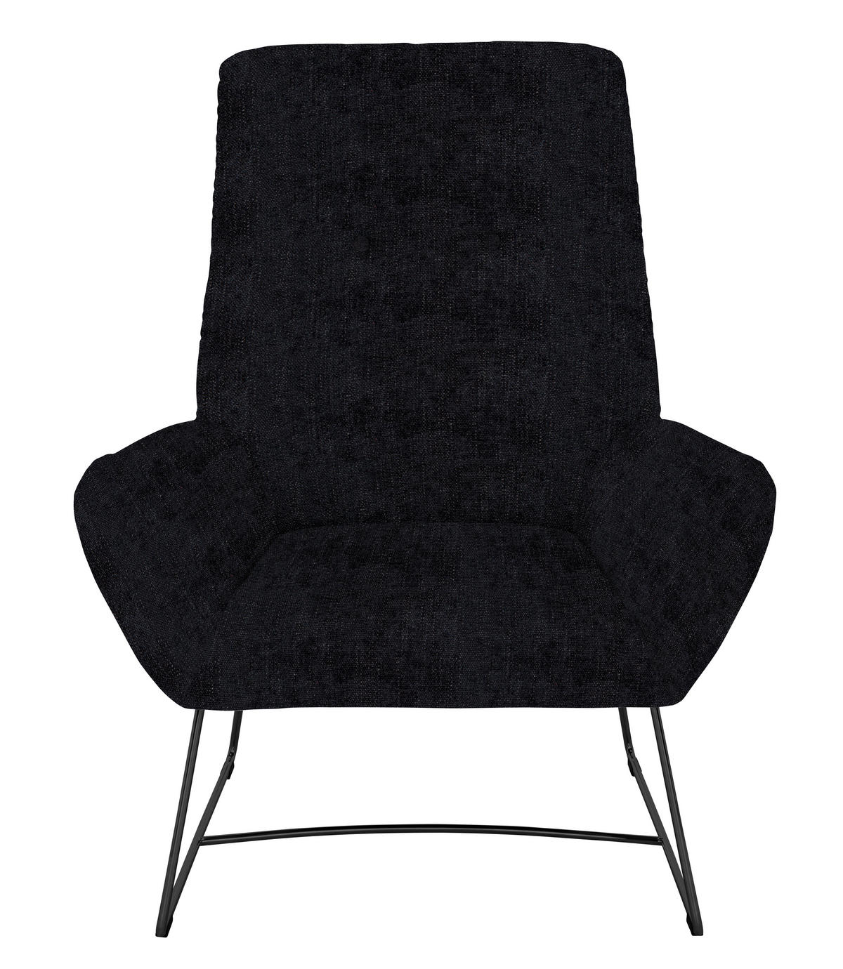 SESSEL in Flachgewebe Schwarz  - Schwarz, Design, Textil/Metall (82/102/81cm) - Pure Home Lifestyle
