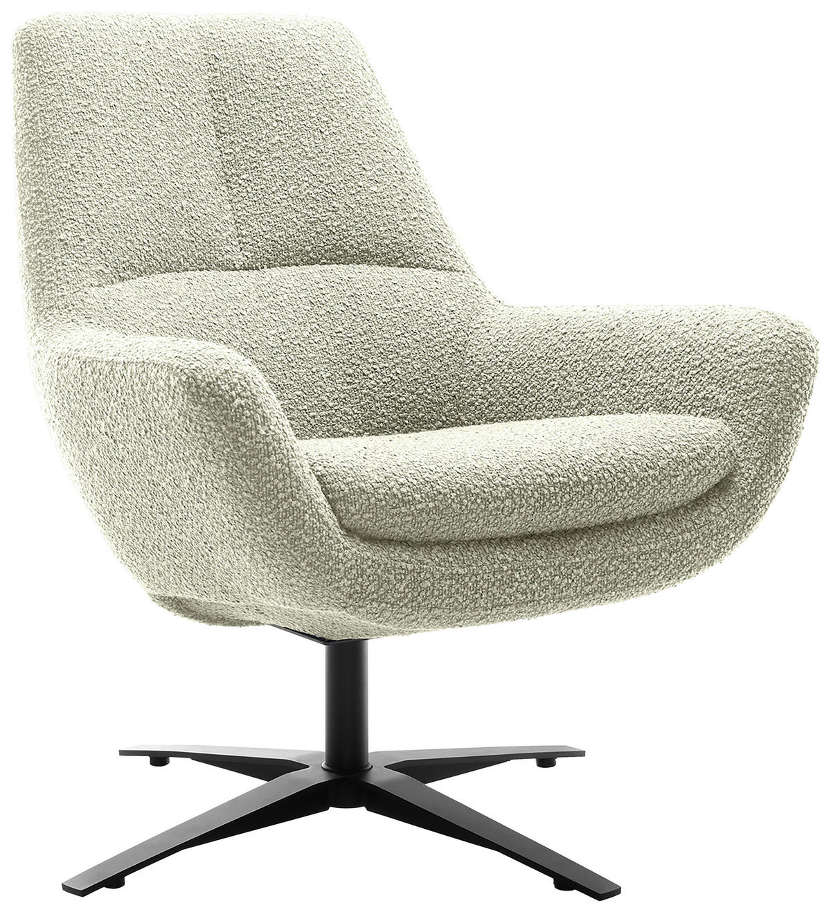 SESSEL Bouclé Weiß    - Schwarz/Weiß, MODERN, Textil/Metall (81/92/83cm) - Trendmanufaktur