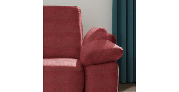 ECKSOFA in Flachgewebe Rot - Chromfarben/Rot, KONVENTIONELL, Textil/Metall (176/285cm) - Novel