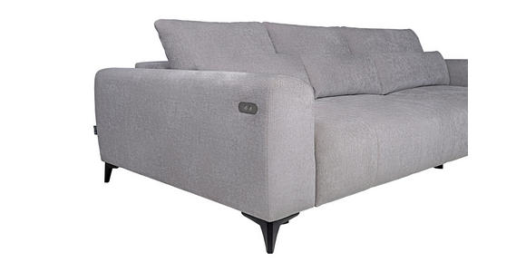 ECKSOFA  in Chenille Hellgrau  279/222 cm  - Hellgrau/Schwarz, KONVENTIONELL, Kunststoff/Textil (279/222cm) - Hom`in
