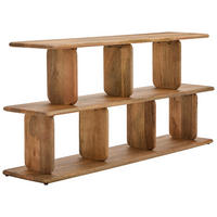 REGAL Mangoholz vollmassiv Naturfarben  - Naturfarben, Design, Holz (160/72/36cm) - Livetastic