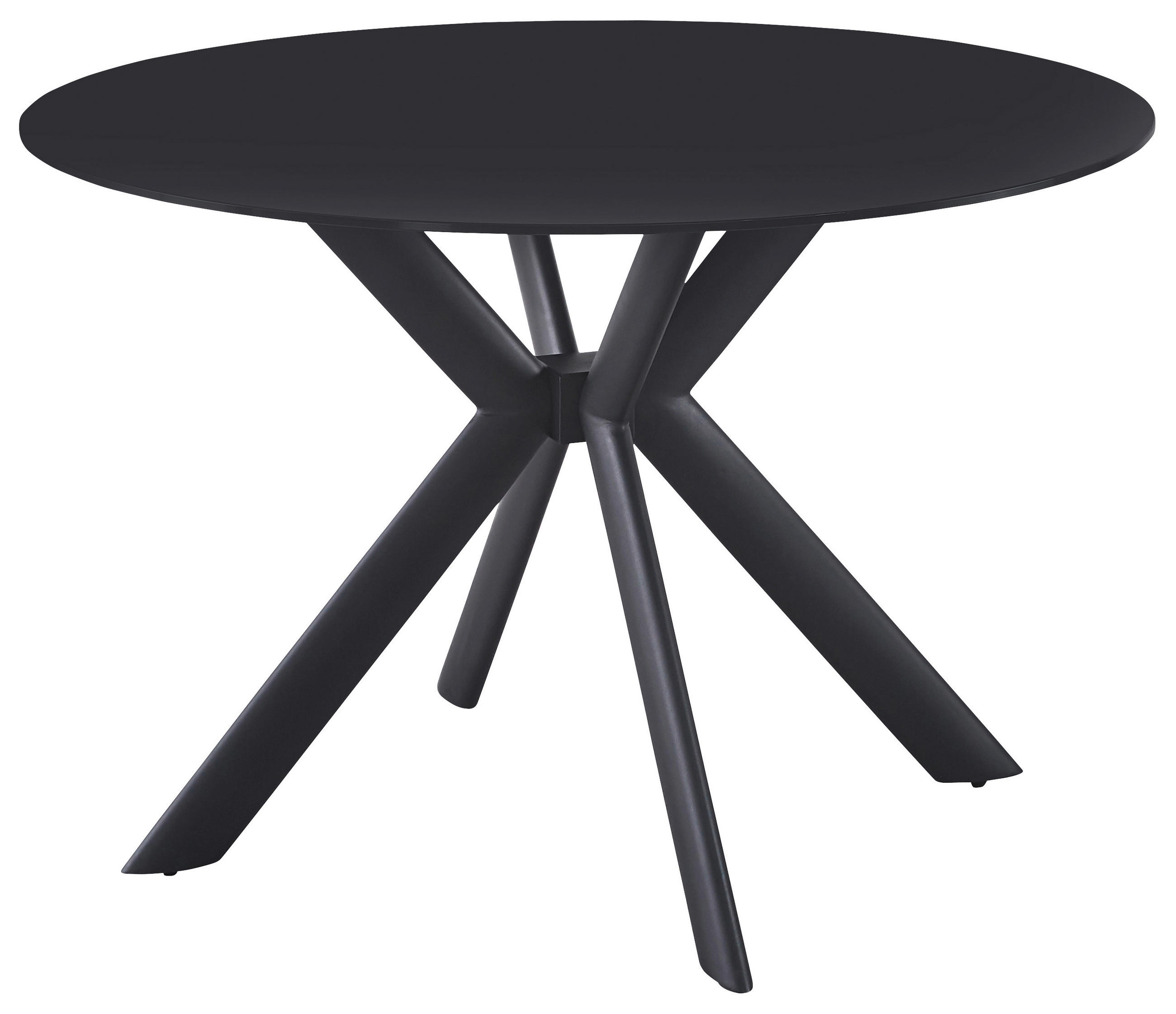 JEDILNA MIZA, črna  - črna, Design, kovina/steklo (110/76,5/110cm) - Hom`in