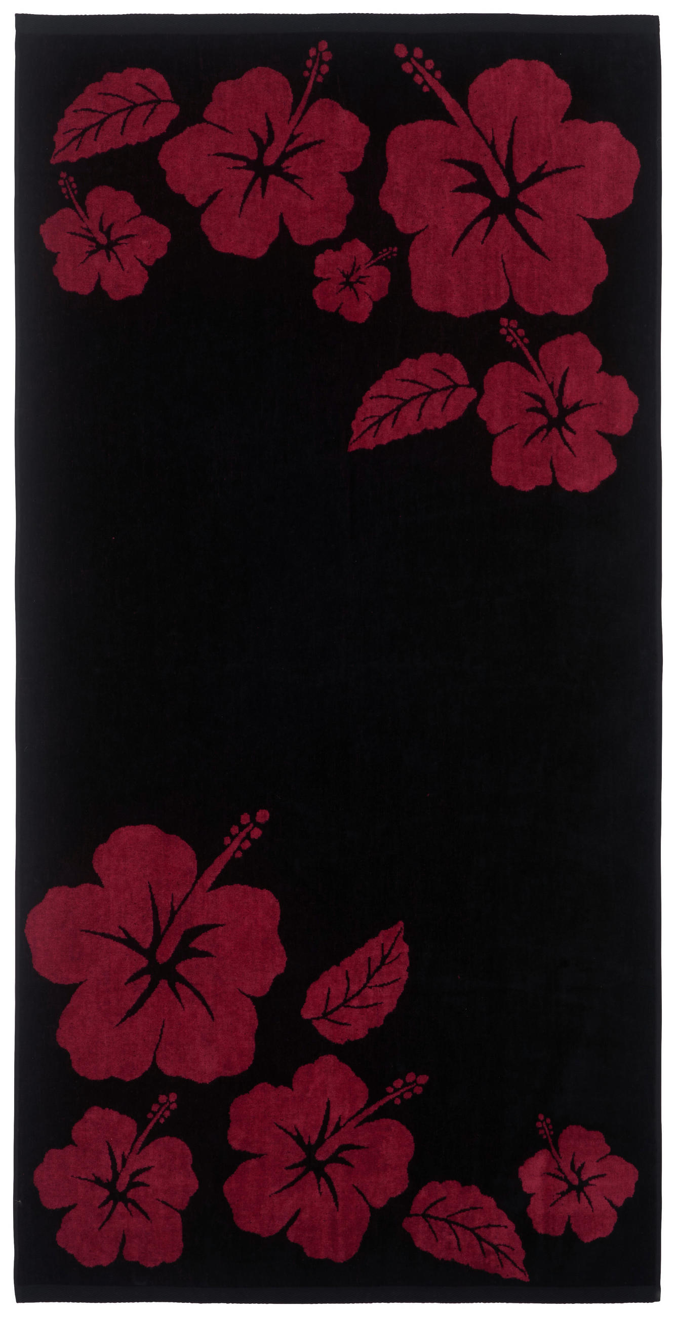 OSUŠKA NA PLÁŽ, 90/180 cm, černá, pink - pink/černá, Konvenční, textil (90/180cm) - Esposa