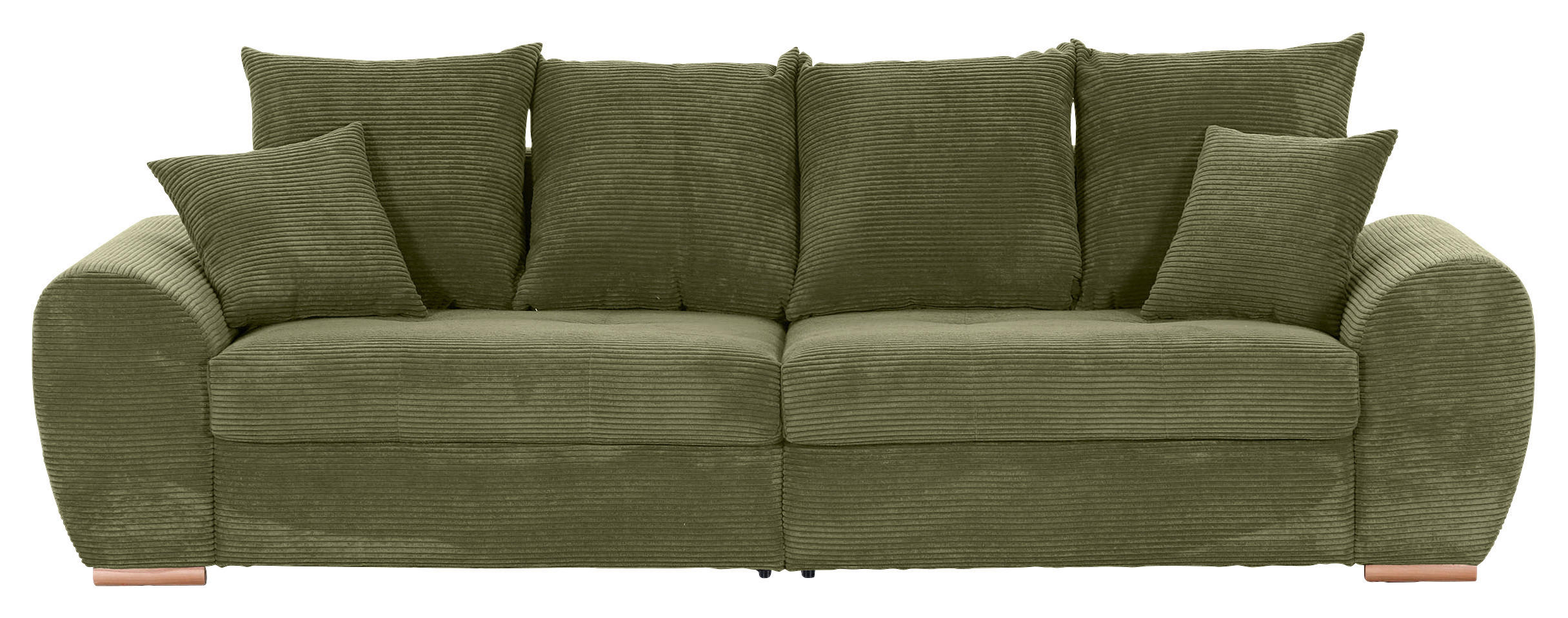 BIGSOFA  in Cord Olivgrün  - Eichefarben/Olivgrün, KONVENTIONELL, Holz/Textil (270/72/109cm) - Carryhome