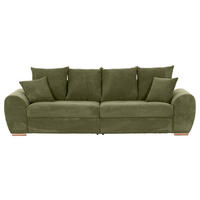 BIGSOFA  in Cord Olivgrün  - Eichefarben/Olivgrün, KONVENTIONELL, Holz/Textil (270/72/109cm) - Carryhome