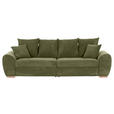 BIGSOFA  in Cord Olivgrün  - Eichefarben/Olivgrün, KONVENTIONELL, Holz/Textil (270/72/109cm) - Carryhome