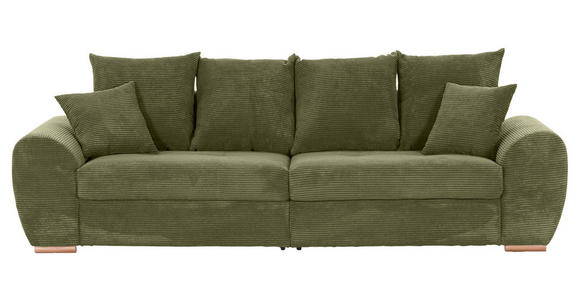 BIGSOFA  in Cord Olivgrün  - Eichefarben/Olivgrün, KONVENTIONELL, Holz/Textil (270/72/109cm) - Carryhome