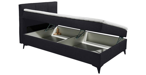 BOXBETT 120/200 cm  in Schwarz  - Schwarz, Basics, Holzwerkstoff/Textil (120/200cm) - Xora