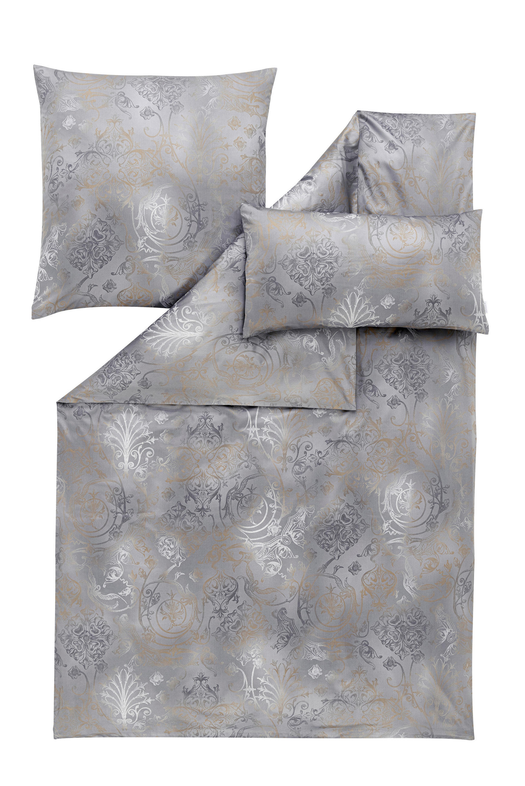 BETTWÄSCHE SVIZZERA Satin 135/200 cm  - Grau, Basics, Textil (135/200cm) - Estella