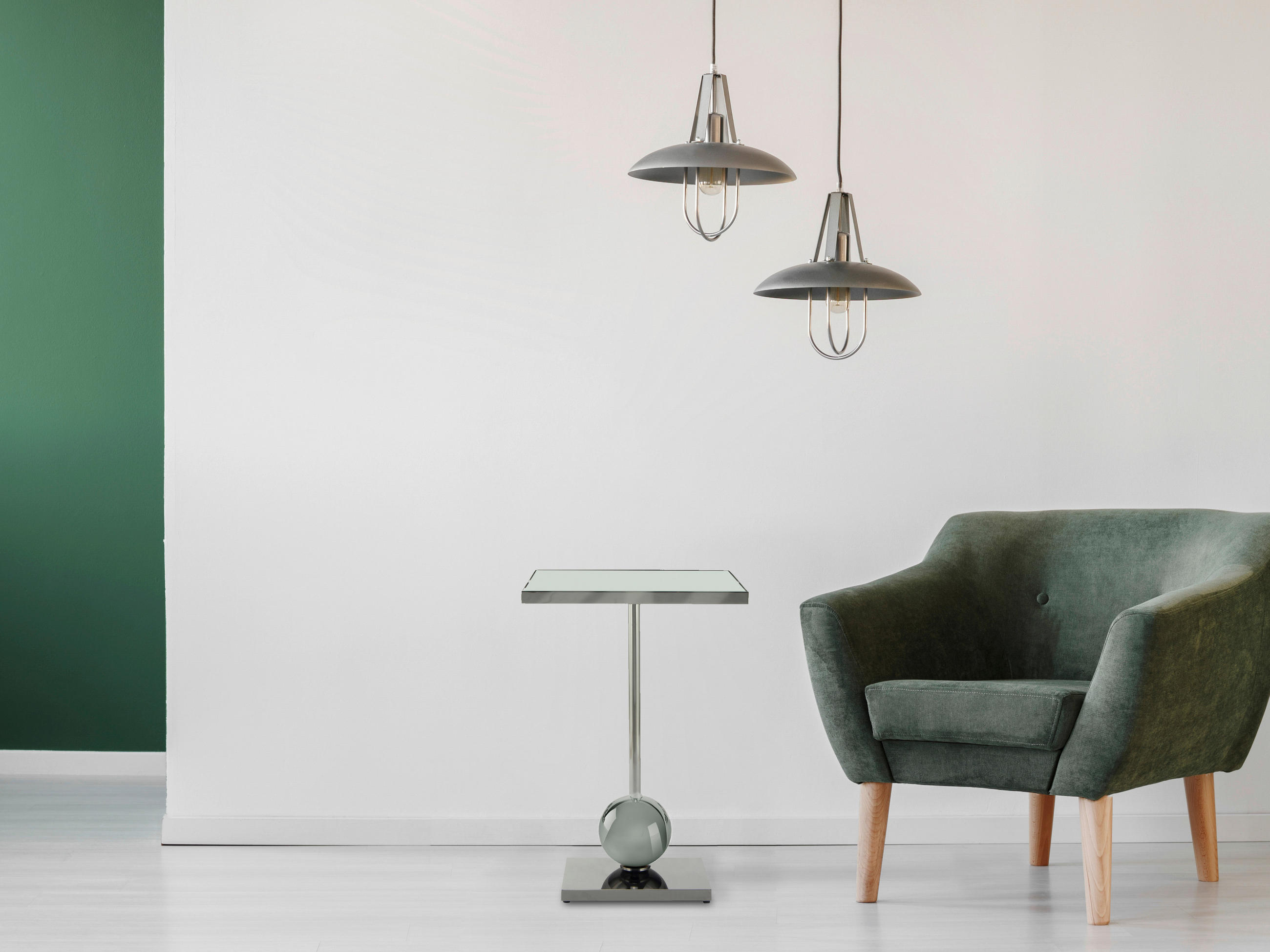 BEISTELLTISCH in Metall 42/42/62 cm  - Graphitfarben, Design, Glas/Metall (42/42/62cm) - Kayoom