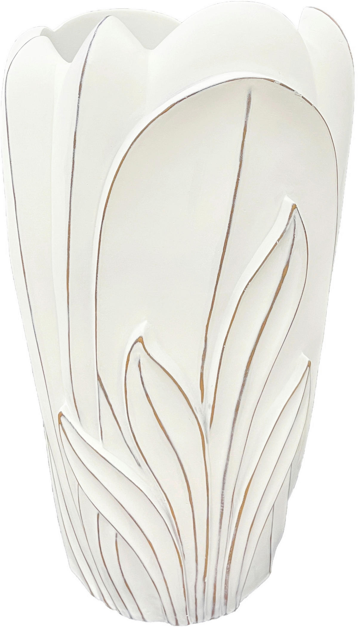 VAZA  29/48 cm    plastika  - bijela/smeđa, Basics, plastika (29/48cm) - Ambia Home