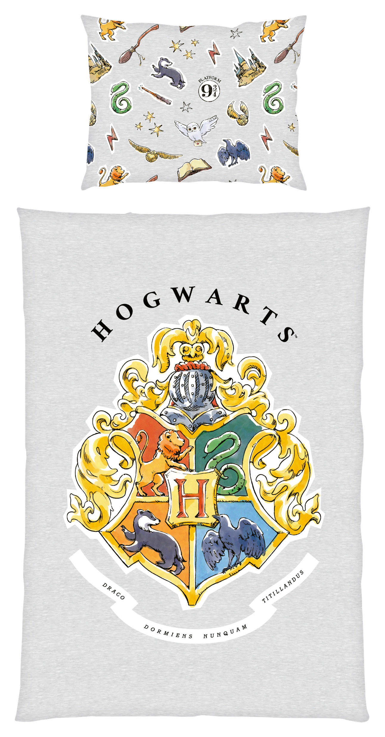 POVLEČENÍ HARRY POTTER 140/200 cm  - šedá/vícebarevná, Konvenční, textil (140/200cm)