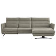 ECKSOFA in Echtleder Hellgrau  300/157 cm  - Hellgrau/Schwarz, Design, Leder/Metall (300/157cm) - Dieter Knoll