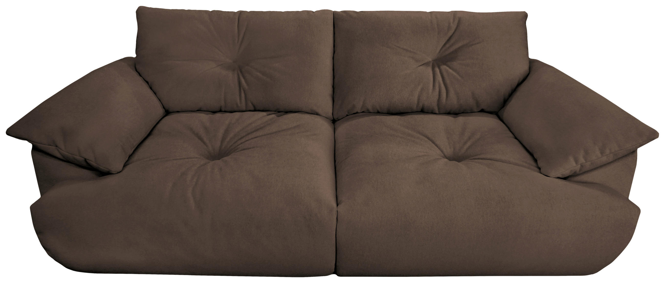 BIGSOFA Webstoff Dunkelbraun  - Dunkelbraun/Schwarz, KONVENTIONELL, Kunststoff/Textil (243/90,5/130cm) - Ambia Home