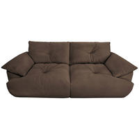BIGSOFA Webstoff Dunkelbraun  - Dunkelbraun/Schwarz, KONVENTIONELL, Kunststoff/Textil (243/90,5/130cm) - Ambia Home