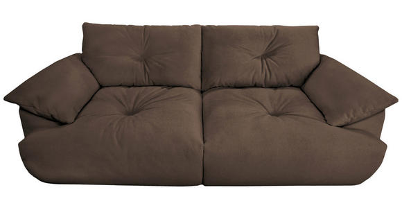 BIGSOFA Webstoff Dunkelbraun  - Dunkelbraun/Schwarz, KONVENTIONELL, Kunststoff/Textil (243/90,5/130cm) - Ambia Home