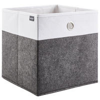 FALTBOX - Anthrazit/Weiß, Design, Karton/Textil (32/32/32cm) - Carryhome