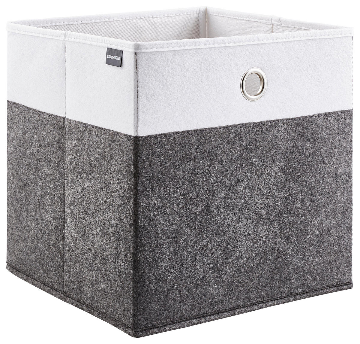 FALTBOX - Anthrazit/Weiß, Design, Karton/Textil (32/32/32cm) - Carryhome