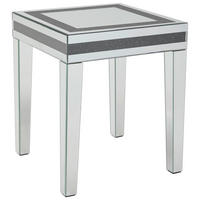 BEISTELLTISCH 50/50/60 cm Schwarz, Silberfarben quadratisch  - Silberfarben/Schwarz, LIFESTYLE, Glas/Holzwerkstoff (50/50/60cm) - Xora