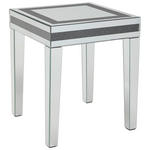 BEISTELLTISCH 50/50/60 cm Schwarz, Silberfarben quadratisch  - Silberfarben/Schwarz, LIFESTYLE, Glas/Holzwerkstoff (50/50/60cm) - Xora