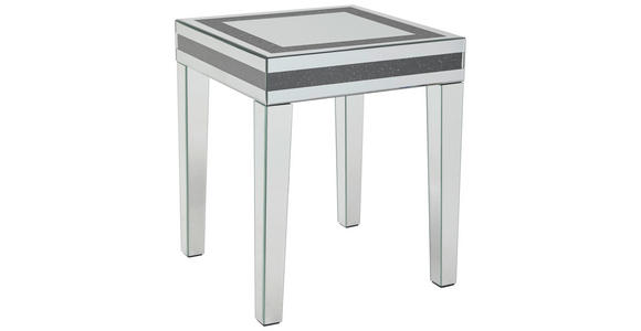 BEISTELLTISCH 50/50/60 cm Schwarz, Silberfarben quadratisch  - Silberfarben/Schwarz, LIFESTYLE, Glas/Holzwerkstoff (50/50/60cm) - Xora