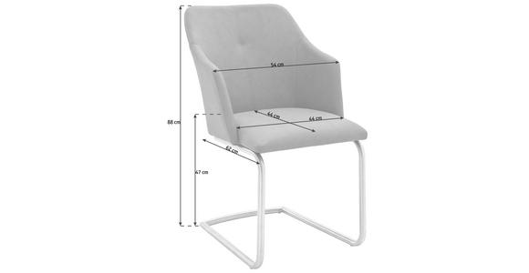 SCHWINGSTUHL in Edelstahl Lederlook - Taupe/Edelstahlfarben, Design, Textil/Metall (54/88/62cm) - Novel