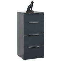 KOMÓD 45/101/42 cm  - alumíniumszínű/antracit, Design, faalapú anyag/Üveg (45/101/42cm) - Voleo