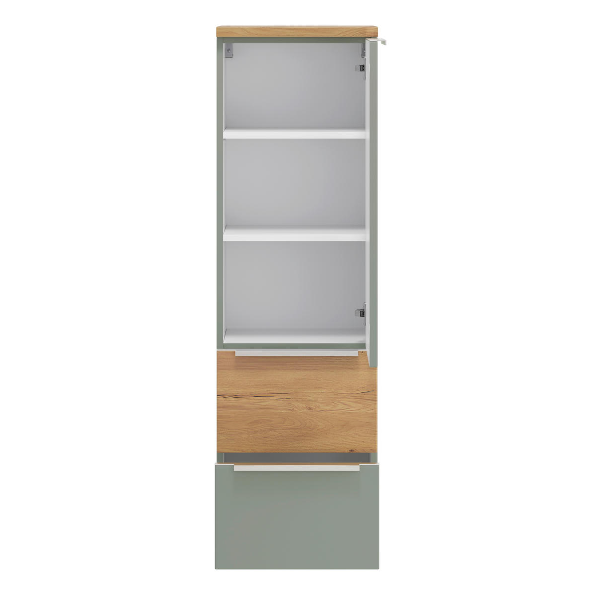 MIDISCHRANK 40/130/35 cm  - Schilfgrün/Wildeiche, Trend, Holzwerkstoff/Metall (40/130/35cm) - Held