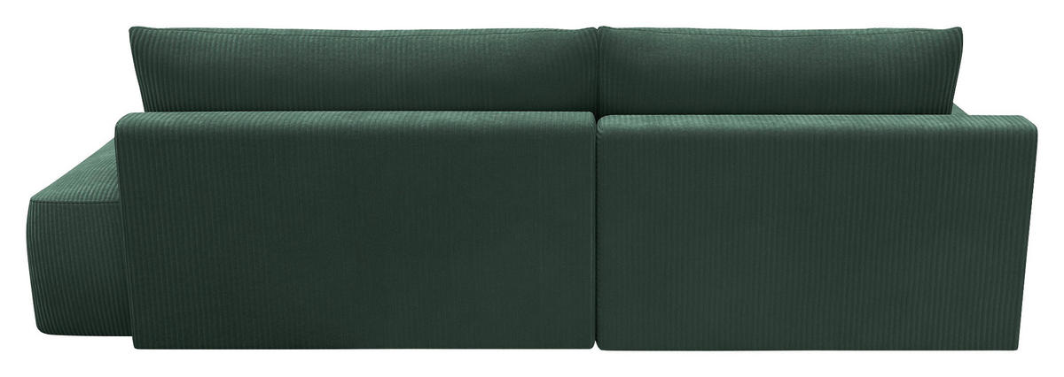 ECKSCHLAFSOFA in Cord Dunkelgrün  - Dunkelgrün/Schwarz, Modern, Kunststoff/Textil (167/253cm) - Trendmanufaktur
