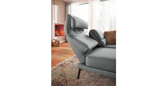 2-SITZER-SOFA Flachgewebe Grau - Schwarz/Grau, Design, Textil/Metall (178-226/83-113/96-177cm) - Dieter Knoll