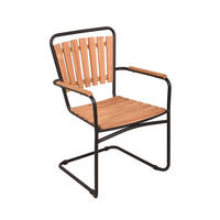 GARTENSTUHL Teakholz Stahl Braun, Schwarz  - Schwarz/Braun, Basics, Holz/Metall (58/90/55cm) - Gardenson