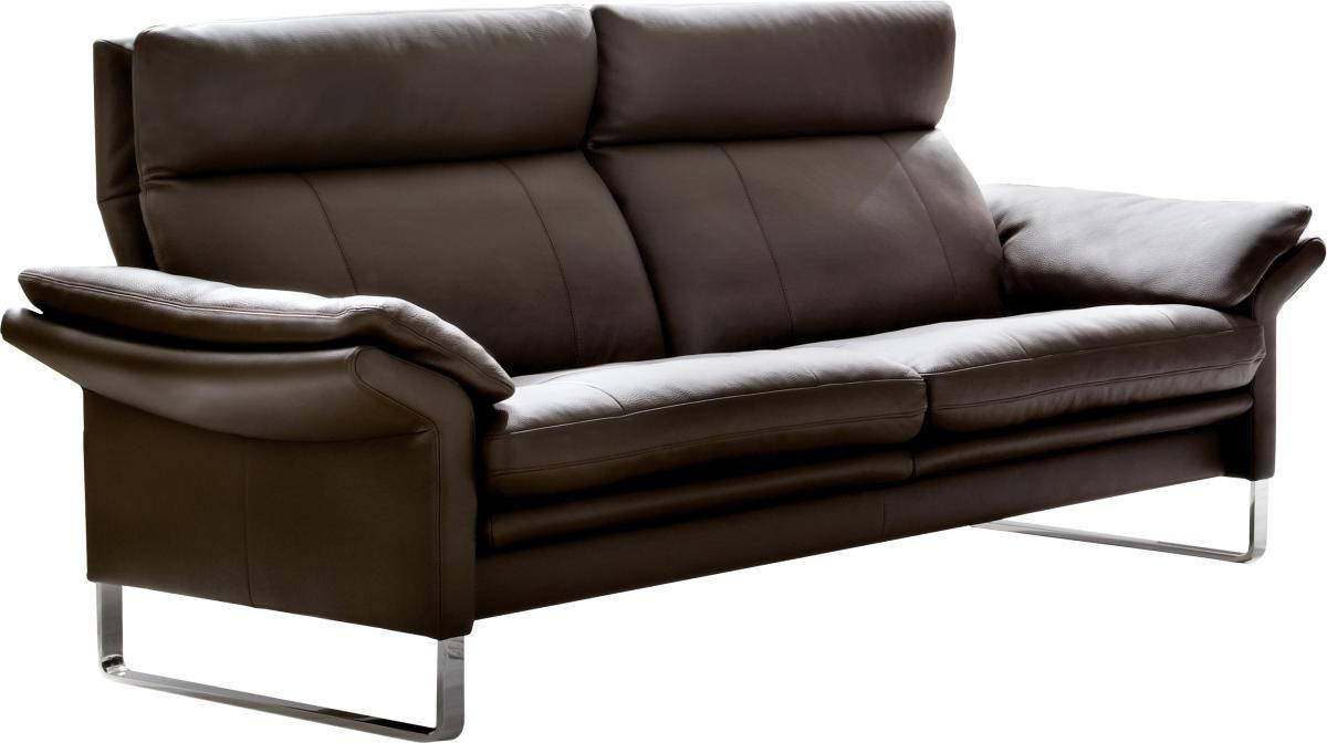2,5-SITZER Echtleder Braun  - Chromfarben/Braun, KONVENTIONELL, Leder (197/93/84cm) - Erpo