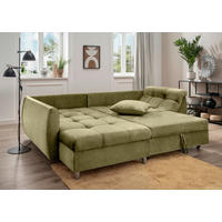 KUTNA GARNITURA tekstil  zelena   - zelena/boje kroma, Design, tekstil/plastika (190/250cm) - Livetastic
