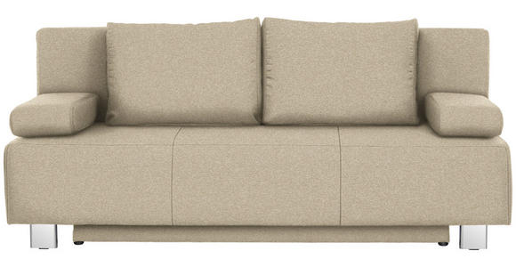 SCHLAFSOFA in Webstoff Beige  - Chromfarben/Beige, Design, Textil/Metall (197/88/89cm) - Xora