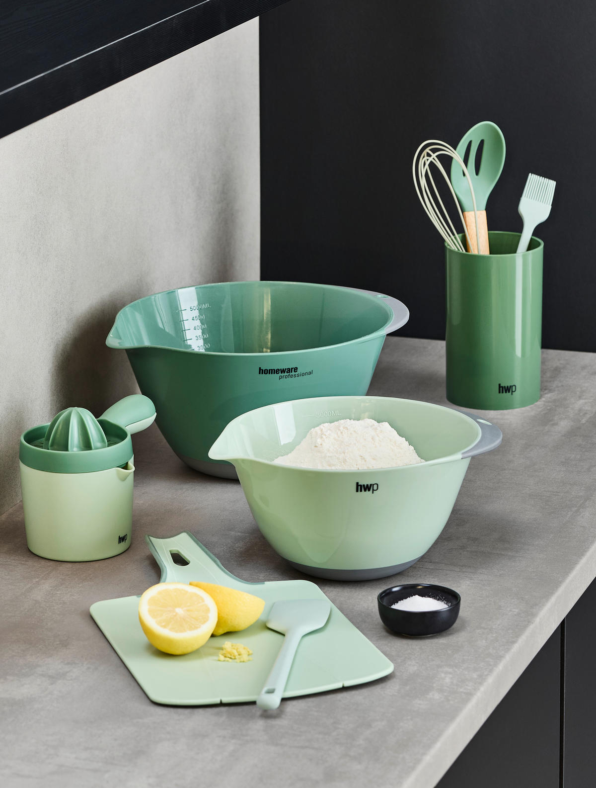 RÜHRSCHÜSSEL - Grau/Mintgrün, Basics, Kunststoff (24/13,5cm) - Homeware Profession.