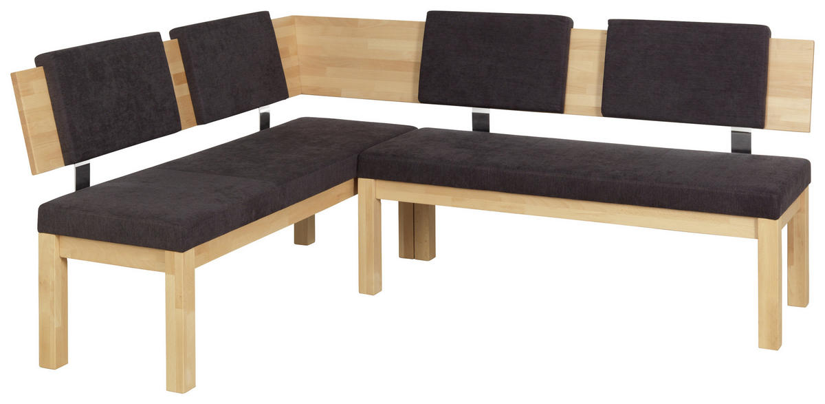 ECKBANK 160/200 cm  in Buchefarben, Dunkelbraun  - Dunkelbraun/Buchefarben, Natur, Holz/Textil (160/200cm) - Cantus