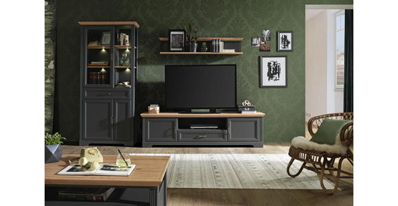 TV-ELEMENT 193/54/51 cm - Eichefarben/Graphitfarben, ROMANTIK / LANDHAUS, Holzwerkstoff/Metall (193/54/51cm) - Hom`in