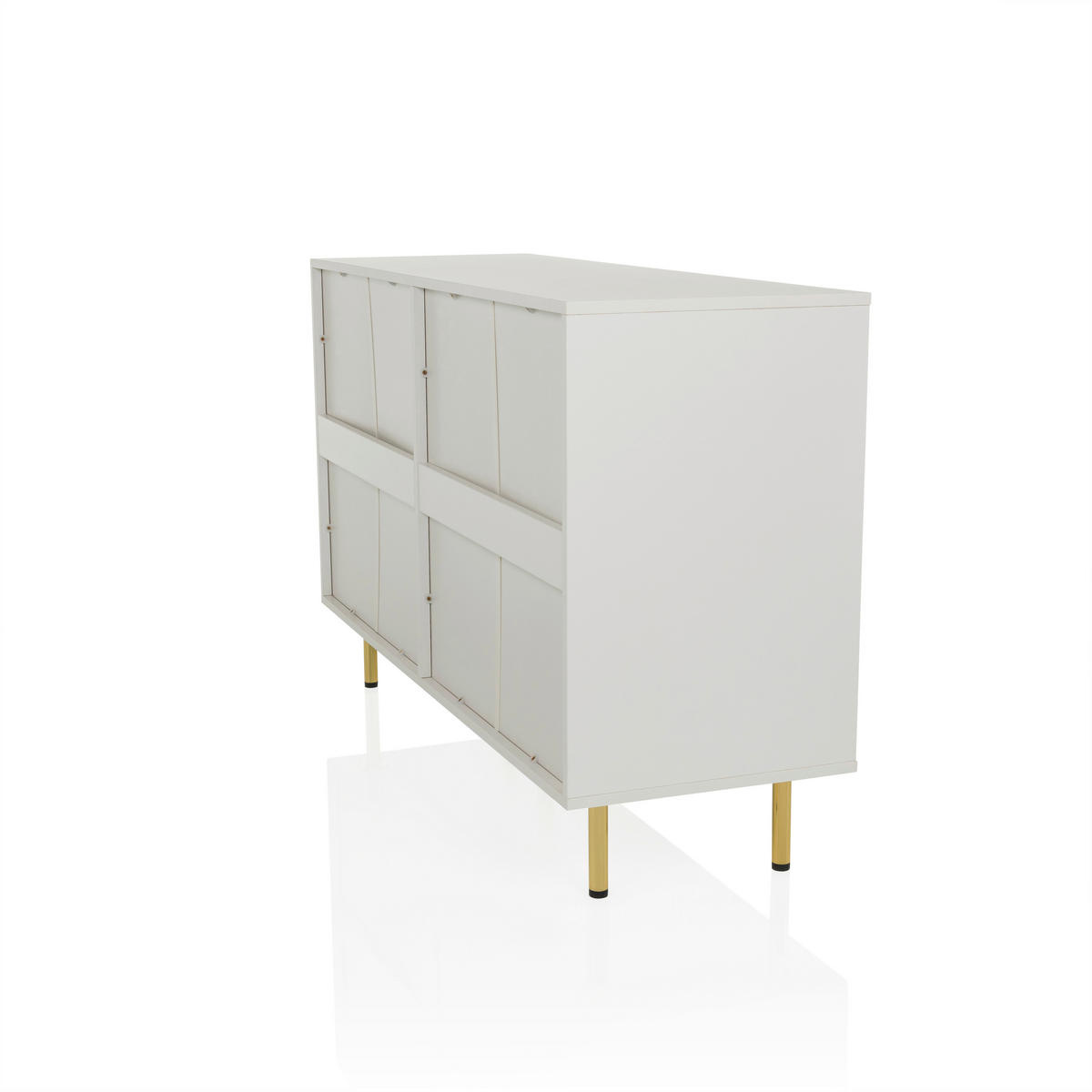 SIDEBOARD  120/75/40 cm 6 Schublade(n)  - Goldfarben/Weiß, MODERN, Holzwerkstoff/Metall (120/75/40cm) - MID.YOU
