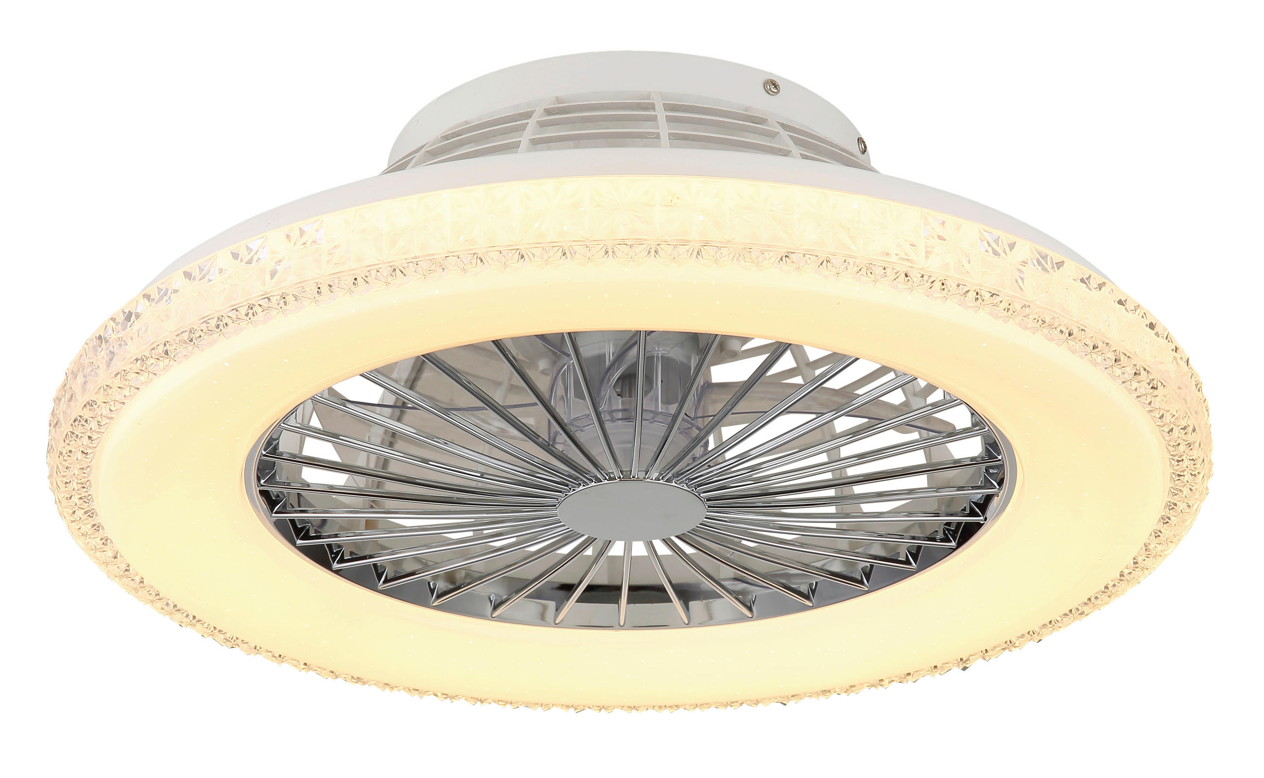 DECKENVENTILATOR  50/17,5 cm    - Klar/Chromfarben, Basics, Kunststoff/Metall (50/17,5cm) - Globo