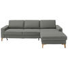 ECKSOFA in Mikrofaser Hellgrau  - Eichefarben/Beige, Design, Holz/Textil (278/185cm) - Pure Home Lifestyle