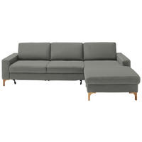 ECKSOFA in Mikrofaser Hellgrau  - Eichefarben/Beige, Design, Holz/Textil (278/185cm) - Pure Home Lifestyle