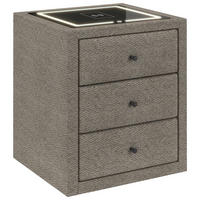 NACHTSCHRANK 49,5/56,5/46 cm, Sandfarben,  - Sandfarben/Schwarz, Basics, Glas/Kunststoff (49,5/56,5/46cm) - Chameo