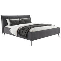 POLSTERBETT 160/200 cm  Dunkelgrau  - Dunkelgrau/Schwarz, Design, Textil/Metall (160/200cm) - Lomoco