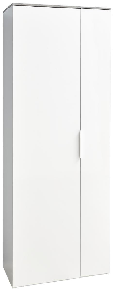 GARDEROBENSCHRANK 70/188/35 cm  - Alufarben/Weiß, Design, Holzwerkstoff/Metall (70/188/35cm) - Carryhome