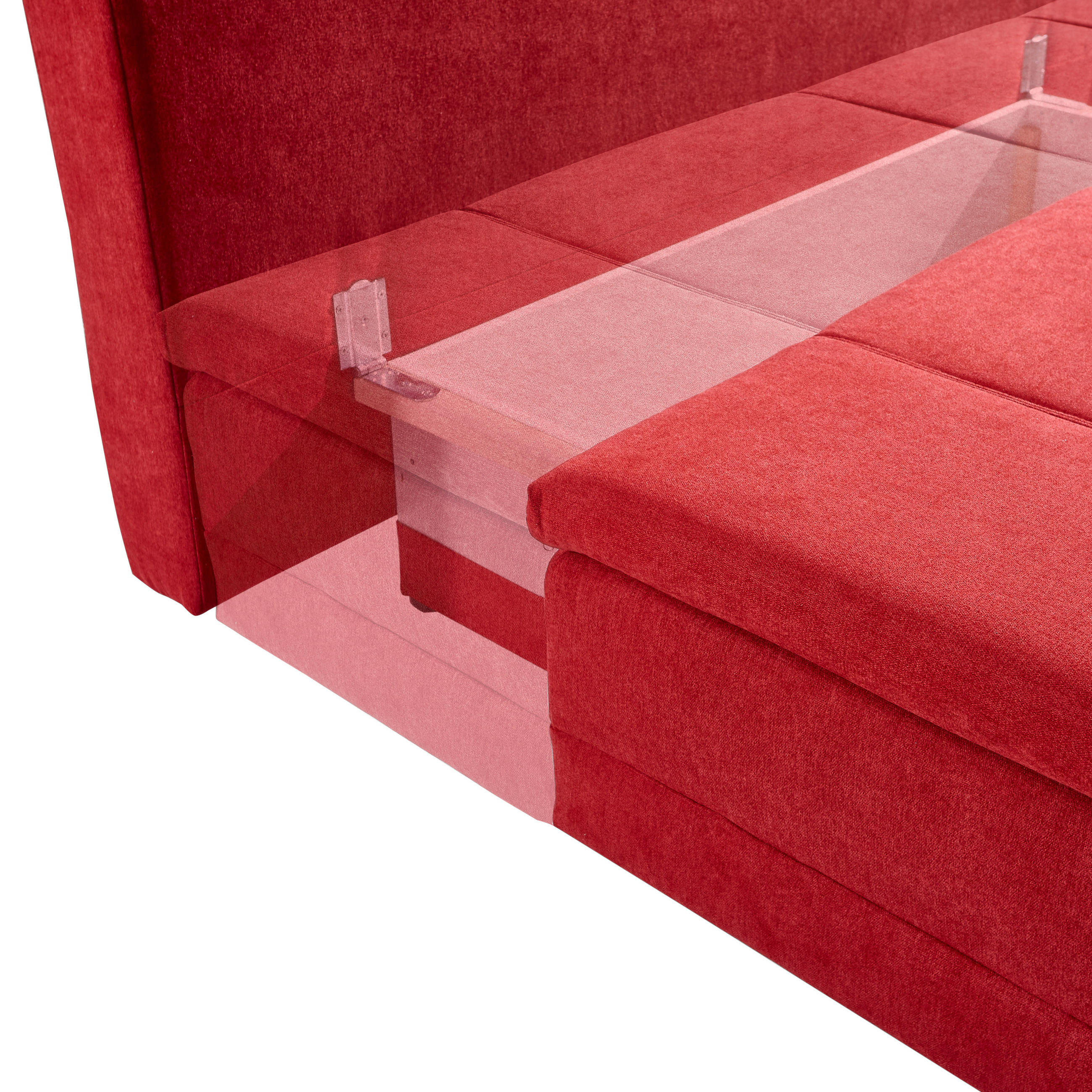 BOXSPRING SOFA tekstil  boje crnog vina    - boje kroma/boje crnog vina, Design, tekstil/metal (200/93/107cm) - Novel
