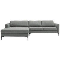 ECKSOFA in Flachgewebe Grau  195/310 cm  - Schwarz/Grau, Design, Textil/Metall (195/310cm) - Schöner Wohnen