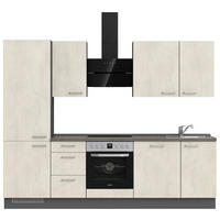 KÜCHENLEERBLOCK 270 cm   in Weiß, Schieferfarben  - Schieferfarben/Edelstahlfarben, MODERN, Holzwerkstoff/Metall (270cm) - Nobilia