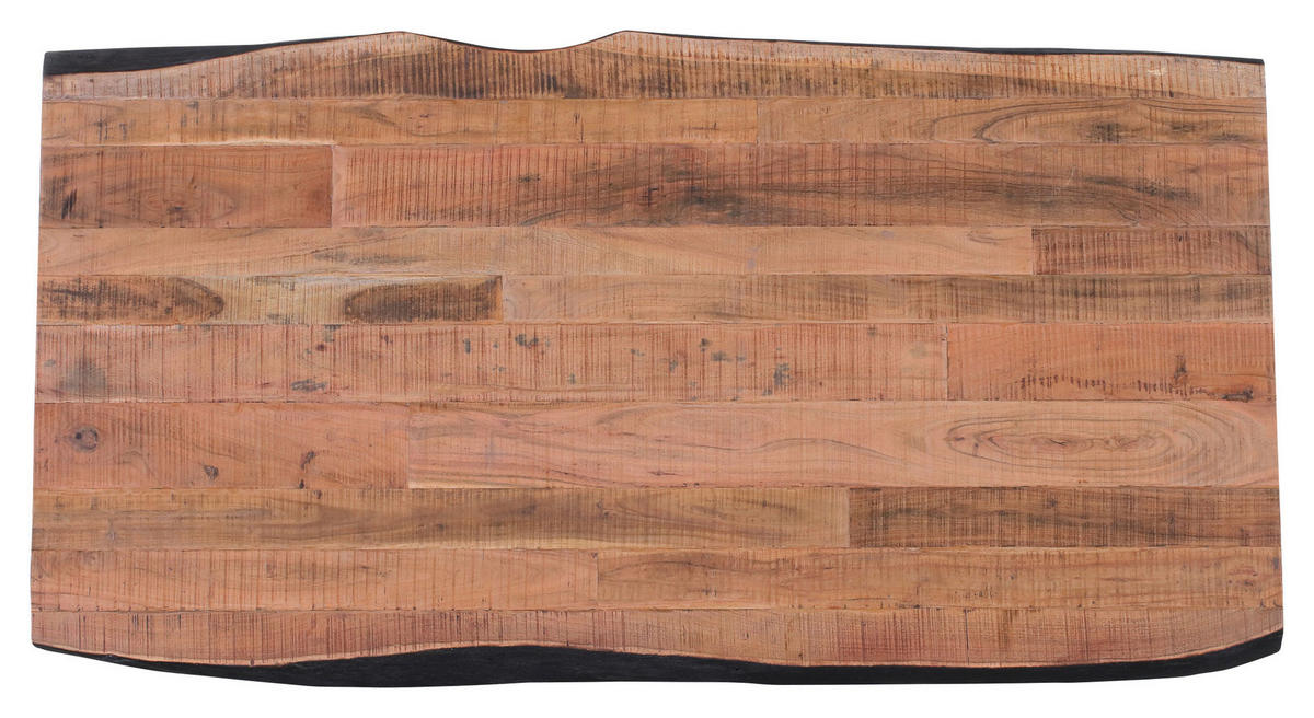 ESSTISCH in Holz, Metall 200/100/76 cm  - Schwarz/Akaziefarben, Design, Holz/Metall (200/100/76cm) - Landscape